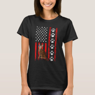 Bengal Cat 4th Of July Patriotic American Flag Paw T-Shirt