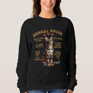 Bengal Cat BENGAL RULES Funny Cat Owner Bengal Dad Sweatshirt