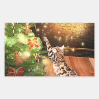Bengal cat Christmas Sticker