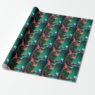 Bengal Cat driving bike St. Patrick's Day Wrapping Paper