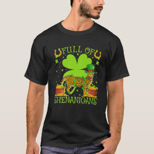 Bengal Cat Full Of Shenanigans Bengal Cat St Patri T-Shirt