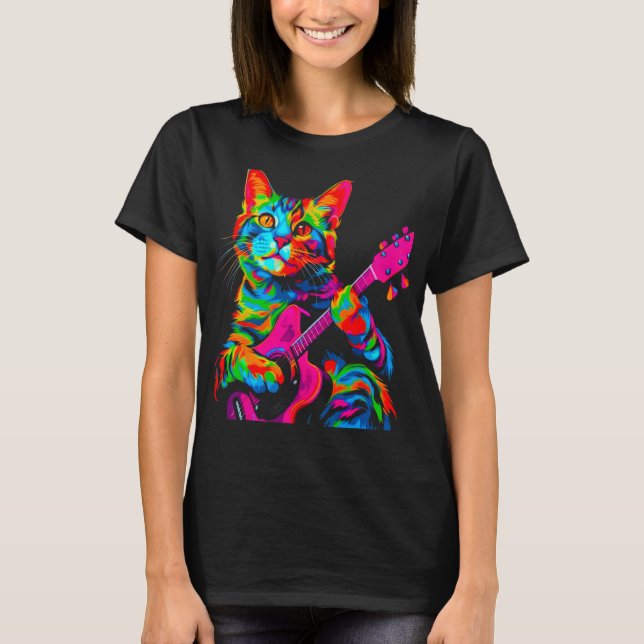 Bengal Cat Guitar T-Shirt (Front)