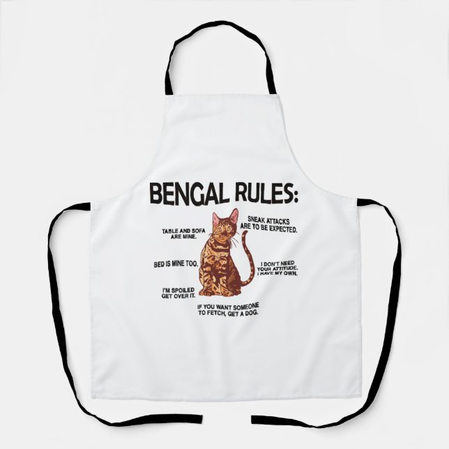 Bengal Cat Lover Gifts Cat Owner Rosetted Bengal Apron (Front)