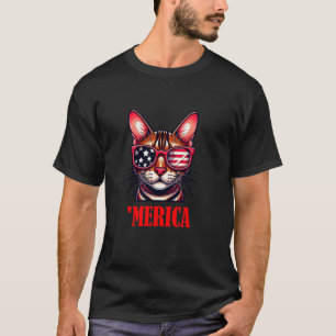 Bengal Cat Merica 4th of July US Flag T-Shirt
