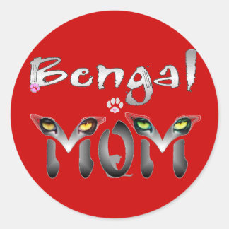 Bengal Cat Mom gifts Classic Round Sticker
