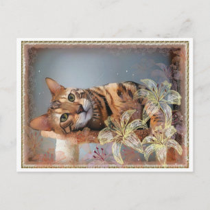 Bengal cat Painting Postcard