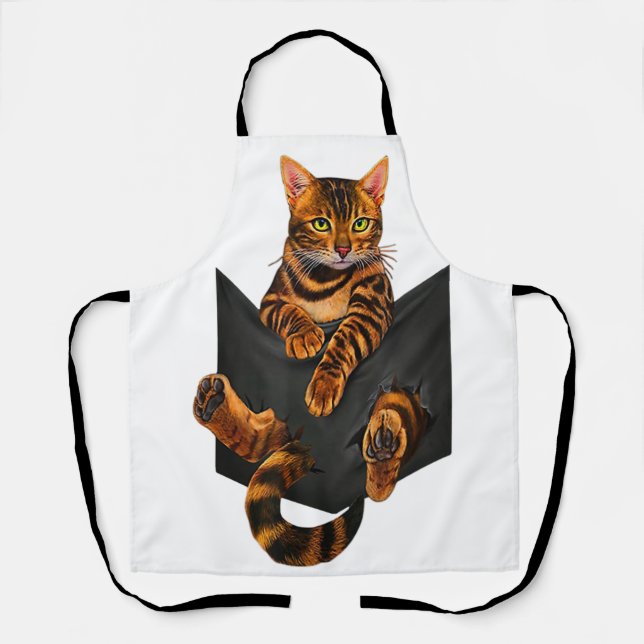 Bengal Cat Pocket Ripper Pocket Bengal Lover Apron (Front)