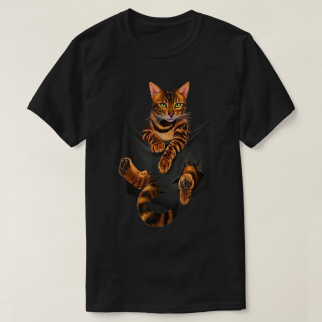 Bengal cat pocket ripper pocket Bengal lover gift  T-Shirt (Design Front)
