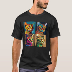 Bengal Cat Pop Illustration Colourful Animal Women T-Shirt