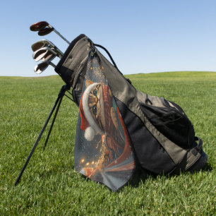 Bengal Cat Roller Coaster Christmas Golf Towel