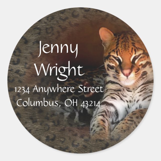 Bengal Cat Round Return Address Labels (Front)