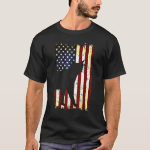 Bengal Cat Silhouette American Flag 4th Of July T-Shirt