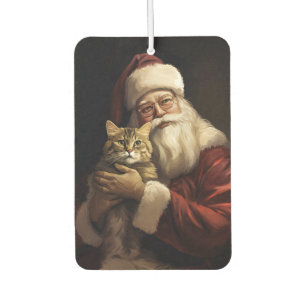 Bengal Cat with Santa Claus Festive Christmas Air Freshener