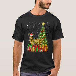 Bengal Cat Xmas Lights Santa Bengal Cat Christmas T-Shirt