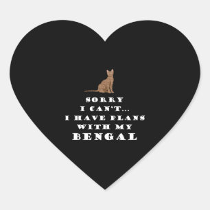 Bengal Cats Cat Cute Funny Heart Sticker