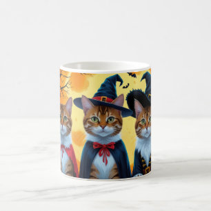 Bengal Cats Pumpkin Halloween Funny Coffee Mug