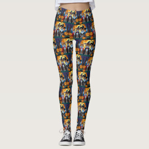 Bengal Cats Pumpkin Halloween Funny Leggings