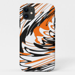 Bengal Colors Squiggly Orange and Black Lines iPhone 11 Case