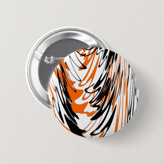 Bengal Colours Squiggly Lines 2 Inch Round Button (Front & Back)