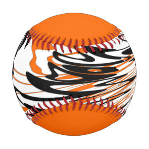 Bengal Colours Squiggly Orange and Black Baseball
