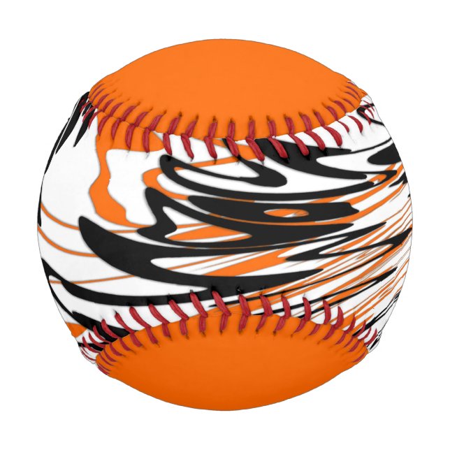 Bengal Colours Squiggly Orange and Black  Baseball (Front)