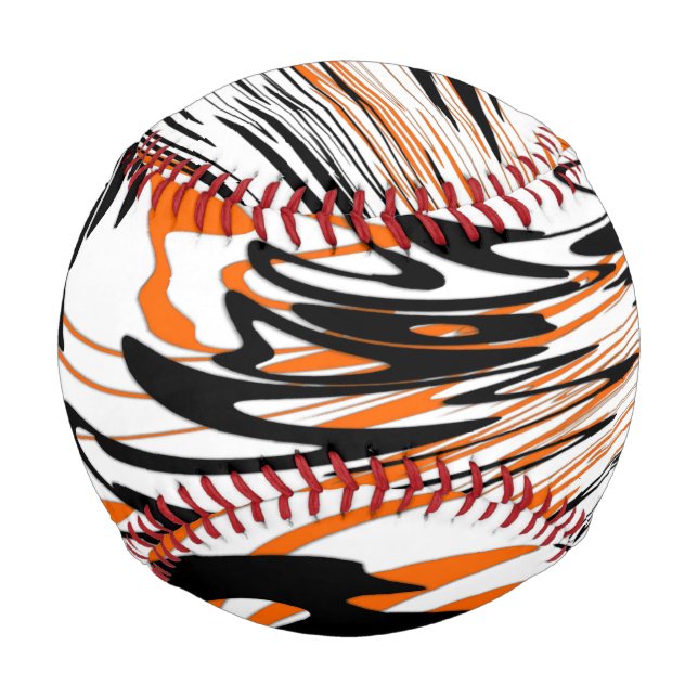 Bengal Colours Squiggly Orange and Black Lines Baseball (Front)