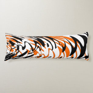 Bengal Colours Squiggly Orange and Black Lines Body Pillow