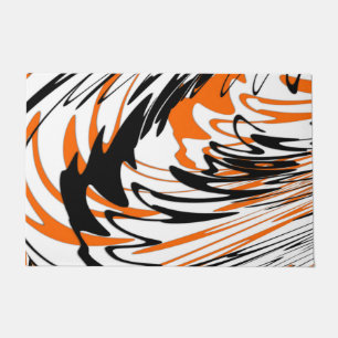 Bengal Colours Squiggly Orange and Black Lines Doormat