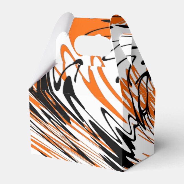 Bengal Colours Squiggly Orange and Black Lines Favor Box (Front Side)