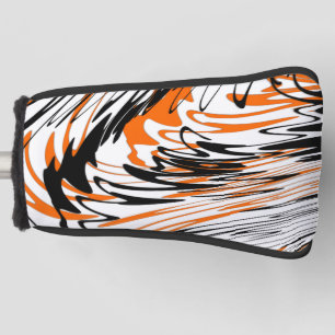 Bengal Colours Squiggly Orange and Black Lines Golf Head Cover