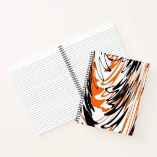 Bengal Colours Squiggly Orange and Black Lines Notebook