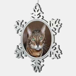 Bengal Love Snowflake Pewter Christmas Ornament