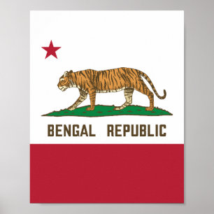 Bengal Republic Tiger Flag Bengali Pride Poster