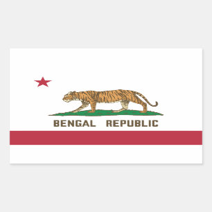 Bengal Republic Tiger Flag Bengali Pride Sticker