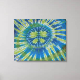 Bengal Stripes Black Orange Tie Dye Wrapped Canvas