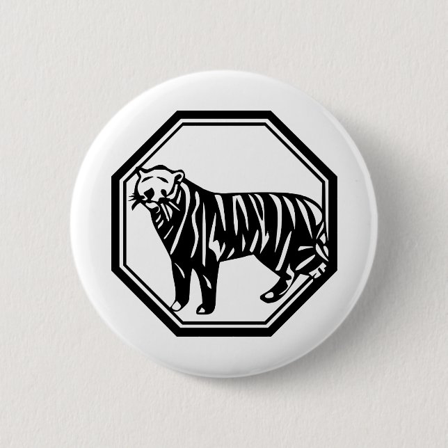 Bengal Tiger 2 Inch Round Button (Front)