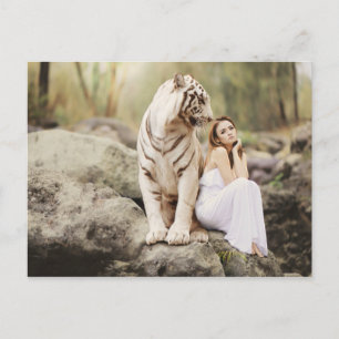 Bengal Tiger and Lady Postcard