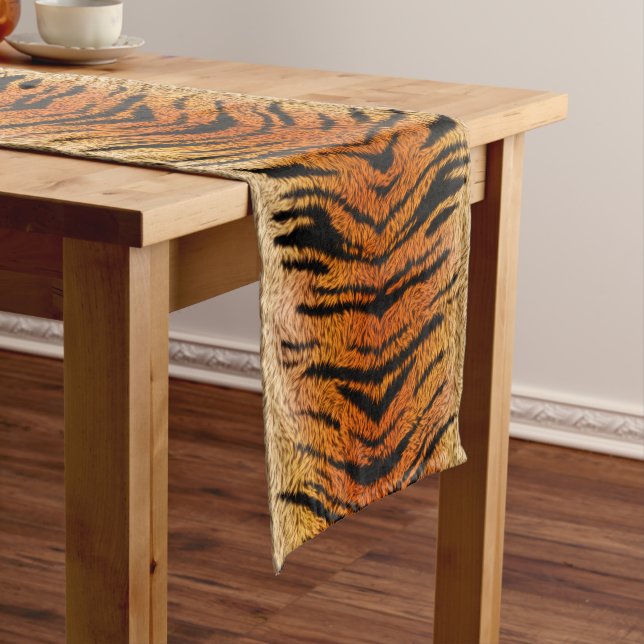 Bengal Tiger Animal Fur Short Table Runner (In Situ)