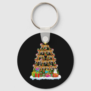 Bengal Tiger Christmas Tree Lighting Santa Bengal Keychain