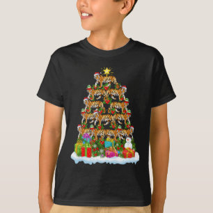 Bengal Tiger Christmas Tree Lighting Santa Bengal  T-Shirt