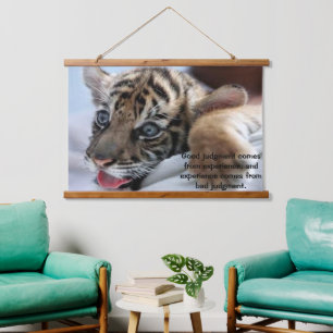 Bengal Tiger cub watching Hanging Tapestry