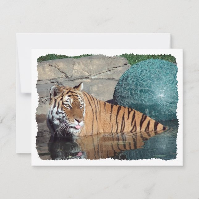 Bengal Tiger Customizable Stylized Invitation (Front)