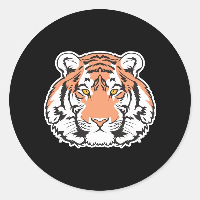 bengal tiger head classic round sticker (Front)