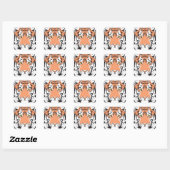 bengal tiger head square sticker (Sheet)