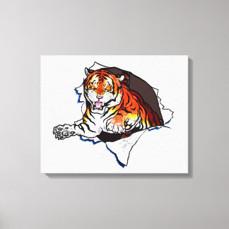 Bengal Tiger jumping out! Canvas Print