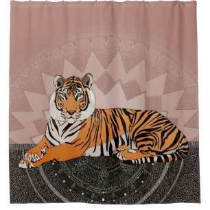 bengal tiger mandala copper rose
