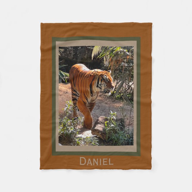 Bengal Tiger, personalized Fleece Blanket (Front)