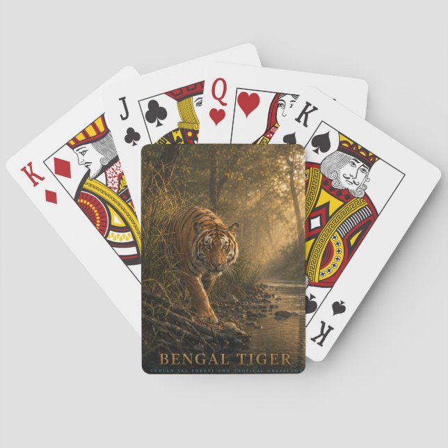 Bengal Tiger Sal Forest ANIMALS Playing Cards (Back)
