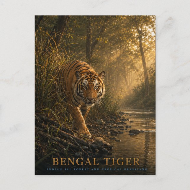 Bengal Tiger Sal Forest ANIMALS Postcard (Front)