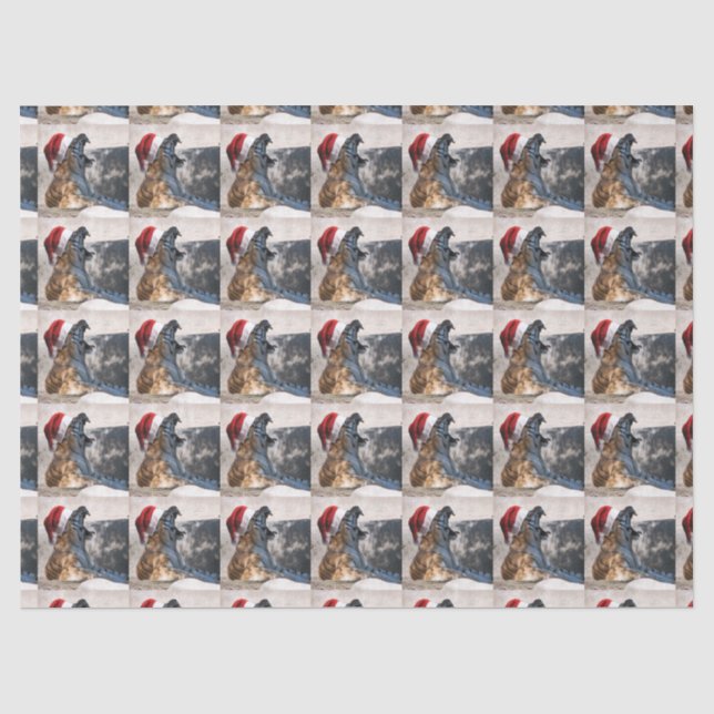 Bengal Tiger Santa Claus Tissue Paper (Front)